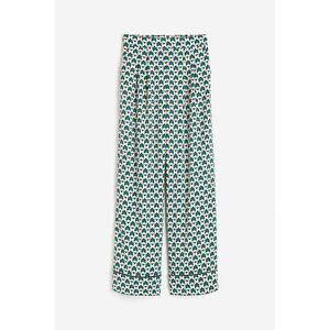H&M Geometric Green Silky Wide Leg Pants Size US 8 NEW NWOT